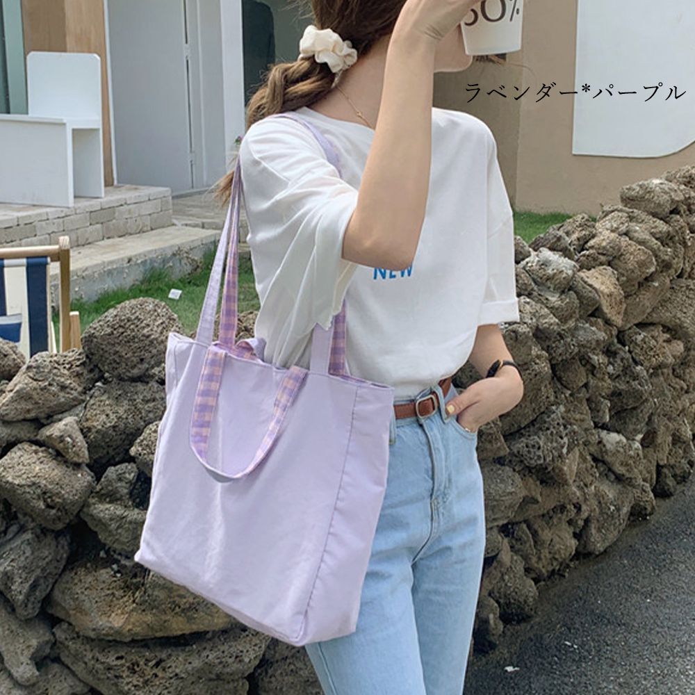 トートバッグ リバーシブル 2way 韓国 ハンドバッグ ショルダーバッグ