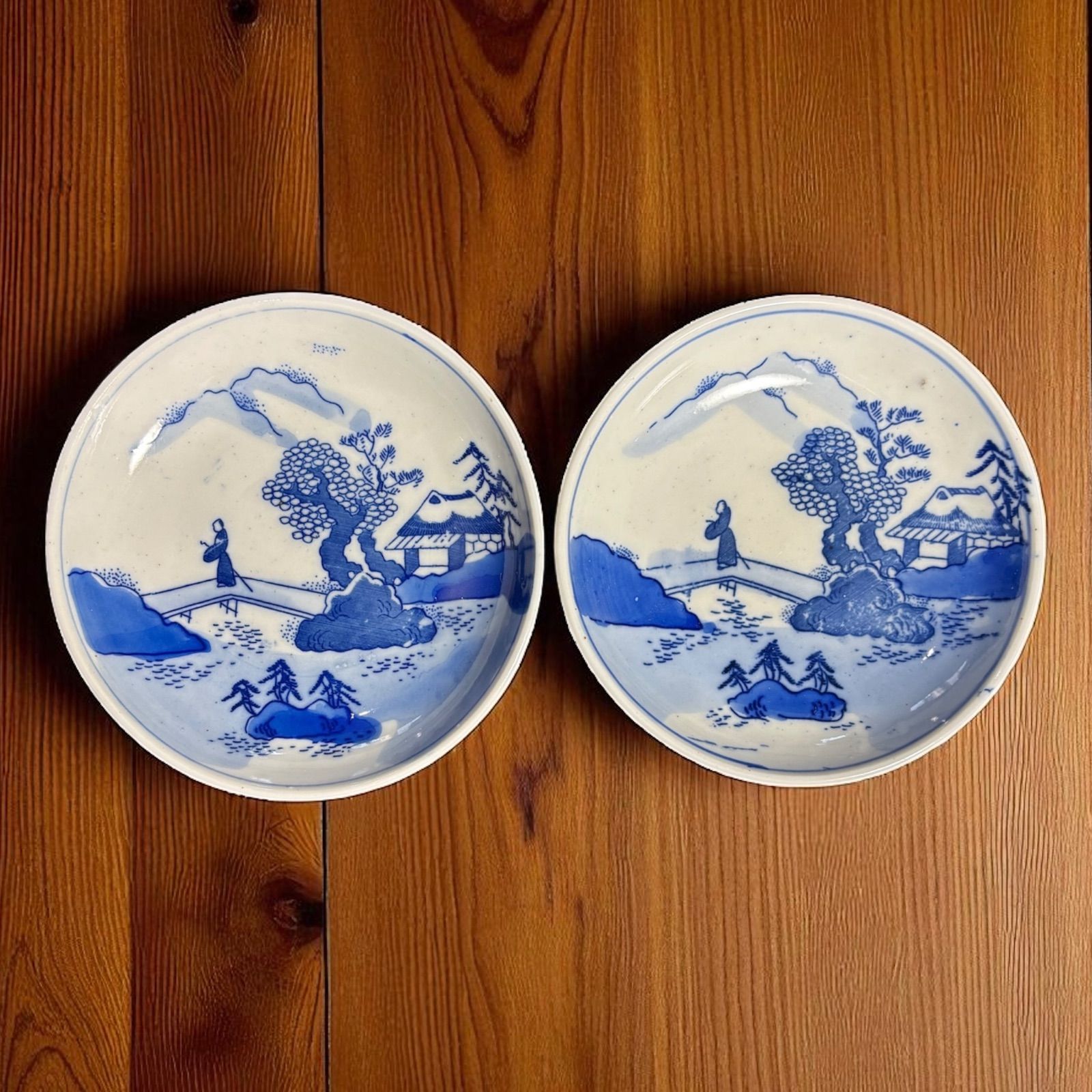小皿 2枚 美品 色絵付 手塩皿 山水 角福 古伊万里 江戸 楽天市場】骨董○古伊万里染付山水図皿○W20.7cm | 江戸後期-19