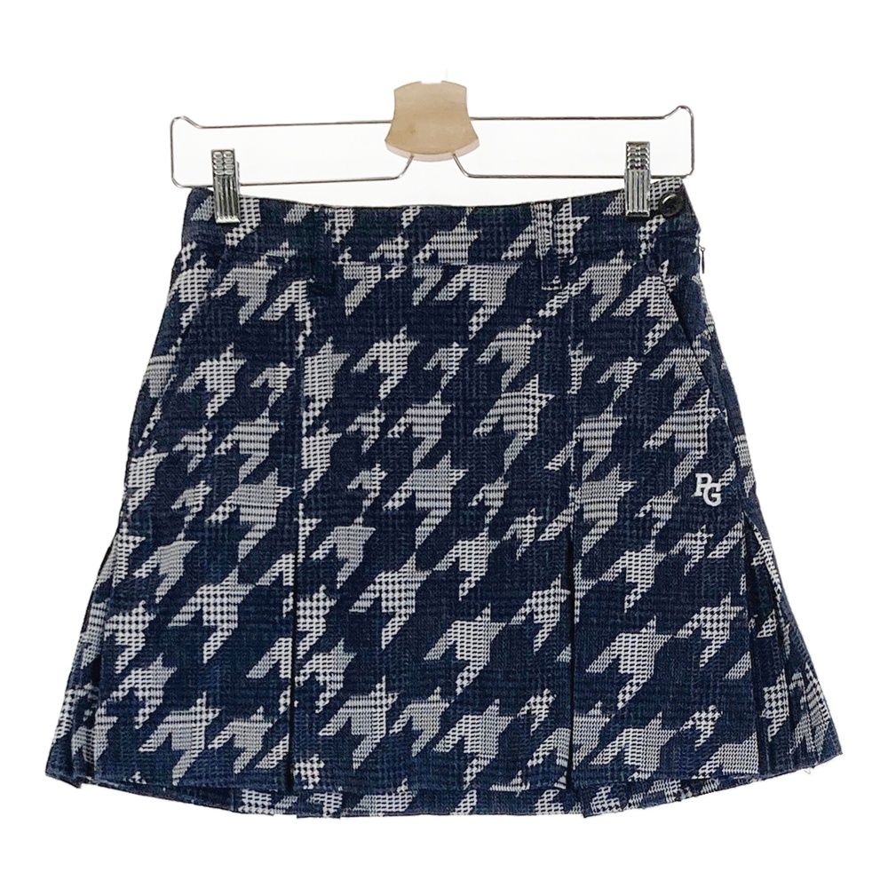 サイズ 00 PEARLY GATES パーリーゲイツ プリーツスカート グレンチェック 千鳥柄 ネイビー系 240101537699 ゴルフウェア レディース ストスト
