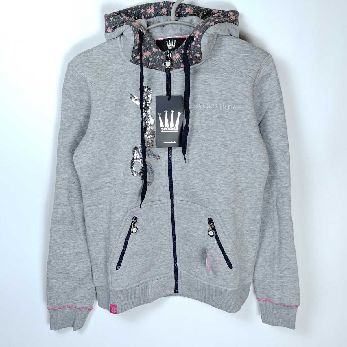 ♥ スプークス SPOOKS Flori ジップアップ スウェット ライディング ジャケット S グレー レディース 乗馬 馬術