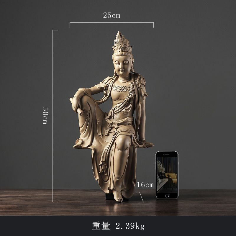 楽天市場】【天然沈香木彫】観音菩薩座像 仏教美術 仏像 仏教