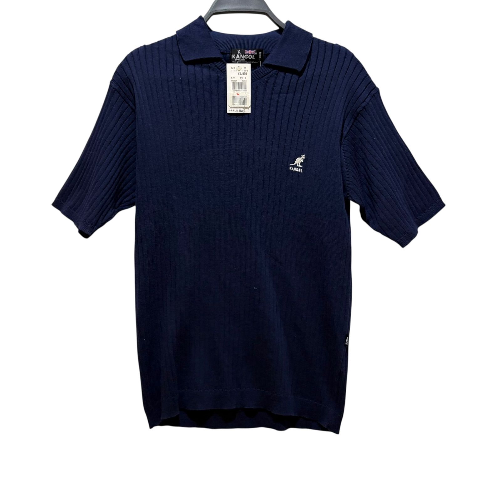 KANGOLカンゴール新品未使用タグ付きメンズM紺ネイビー半袖ポロシャツ
