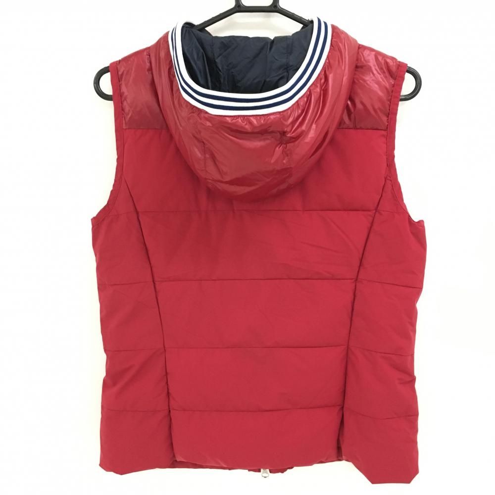 超美品】マンシングウェア ダウンベスト ダークレッド フード付 ダウン