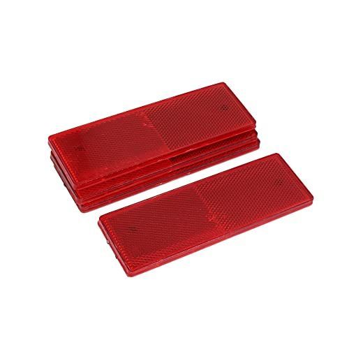 ACROPIX 車の反射長方形リフレクター プラスチック 貼り付け レッド 3個