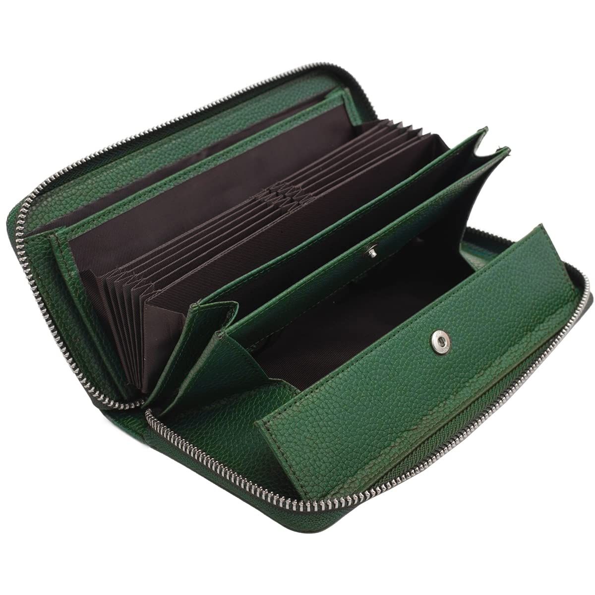 コインスルー ウォレット 多機能 レシートと小銭を自動で仕分け グリーン ギャルソン 本革 長財布 じゃばら 大容量 レディース 財布 FIVE]  [HIGH - メルカリ