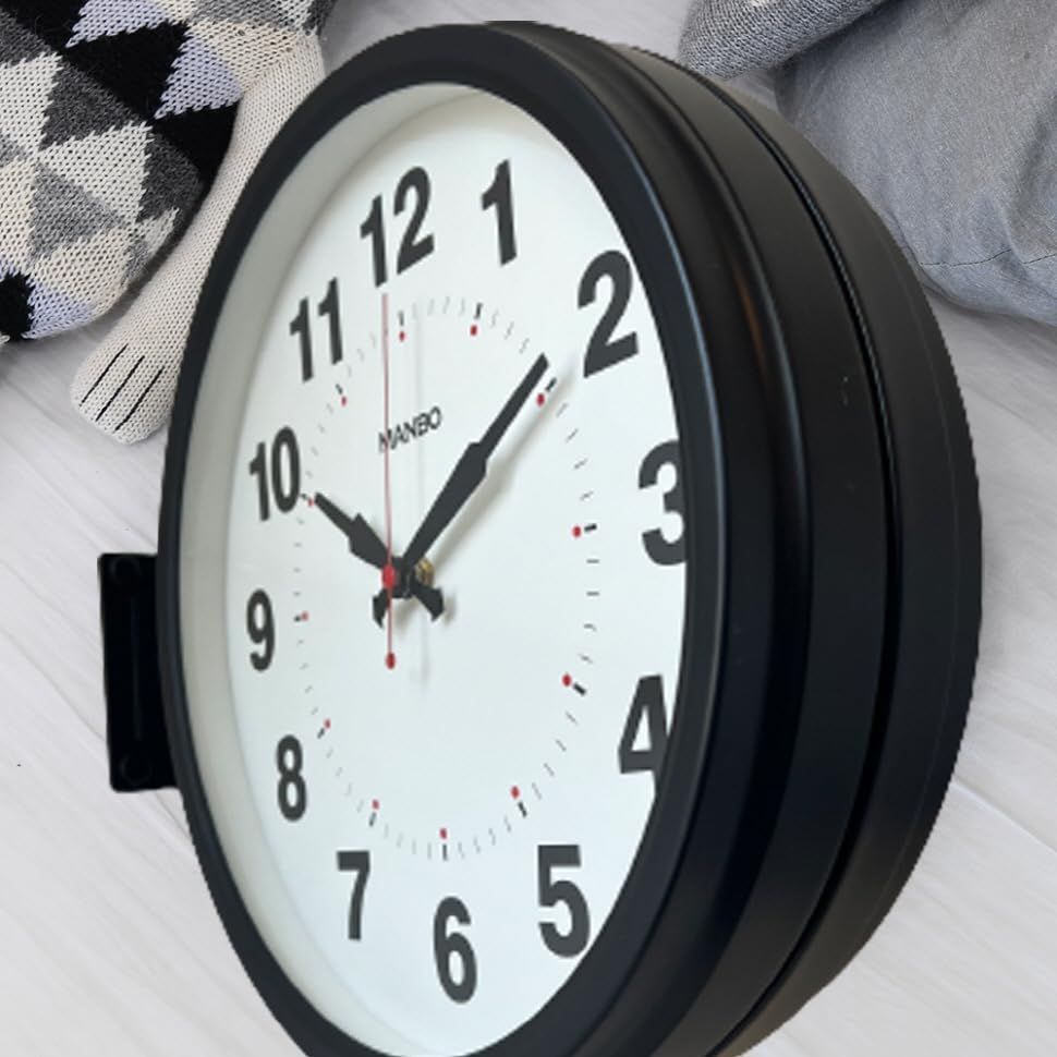 両面掛け時計ｍａｎｂｏ 両面掛時計－文字盤直径27CM 非電波 (ブラック) Amazon.co.jp: 両面掛け時計 manbo 両面掛時計－直径30CM ダブル