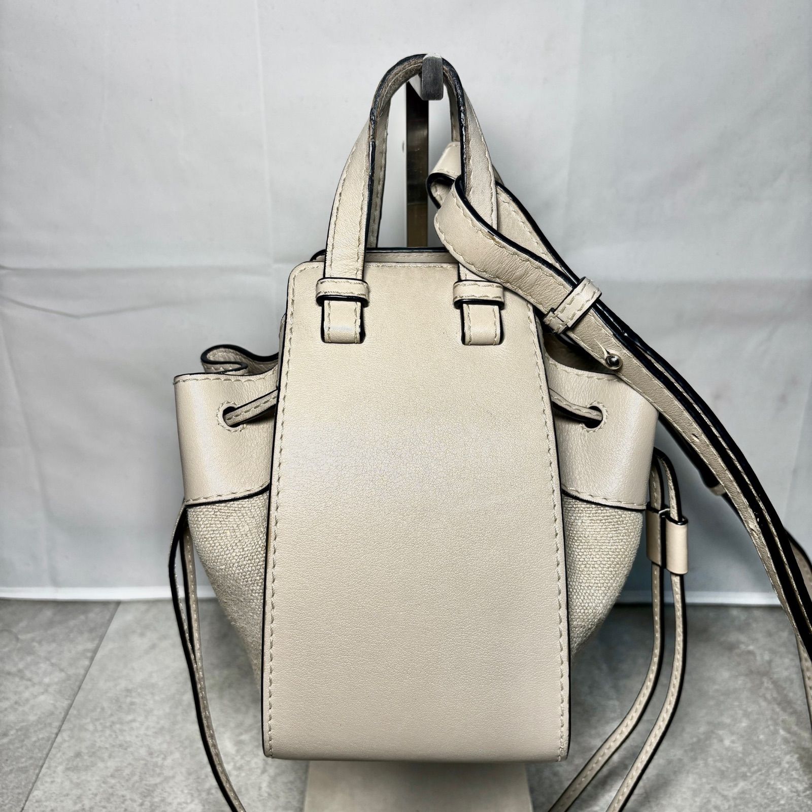 LOEWE ロエベ ハンモック ドローストリング ミニ キャンバス×レザー