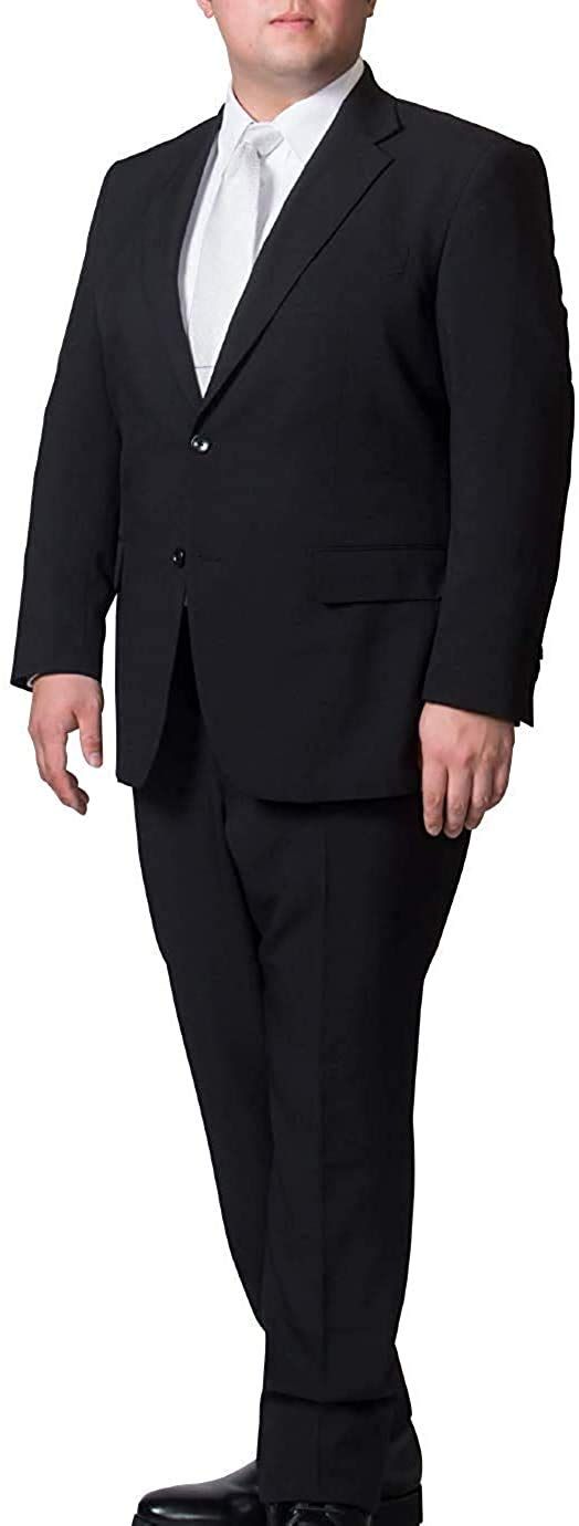 ダブル ジャパン 礼服 裾上げ済 フォーマルスーツ 大きいサイズ 2L-7L メンズ オールシーズン 防シワ ウォッシャブル 冠婚葬祭 ブラック 黒 スーツ