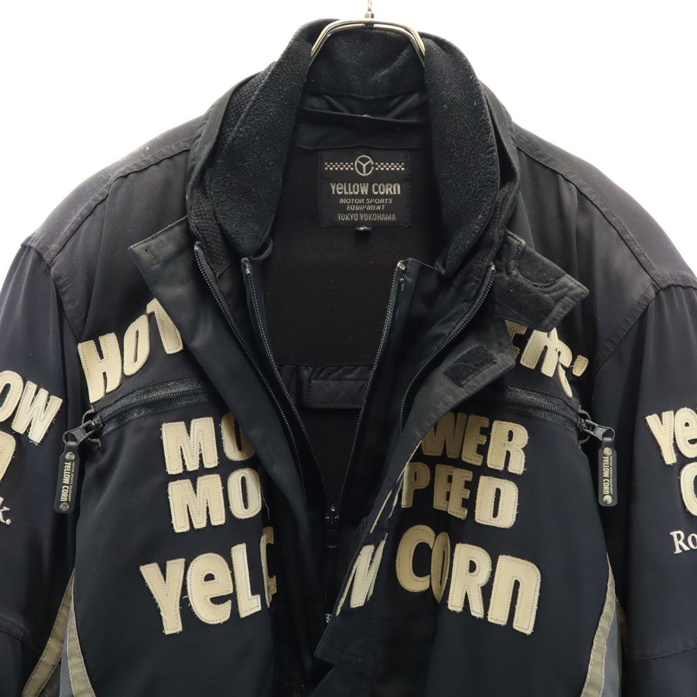 YELLOW CORN バイクジャケット ブラック、サイズ3L イエローコーン バイク 長袖 ジップジャケット 3L ブラック系