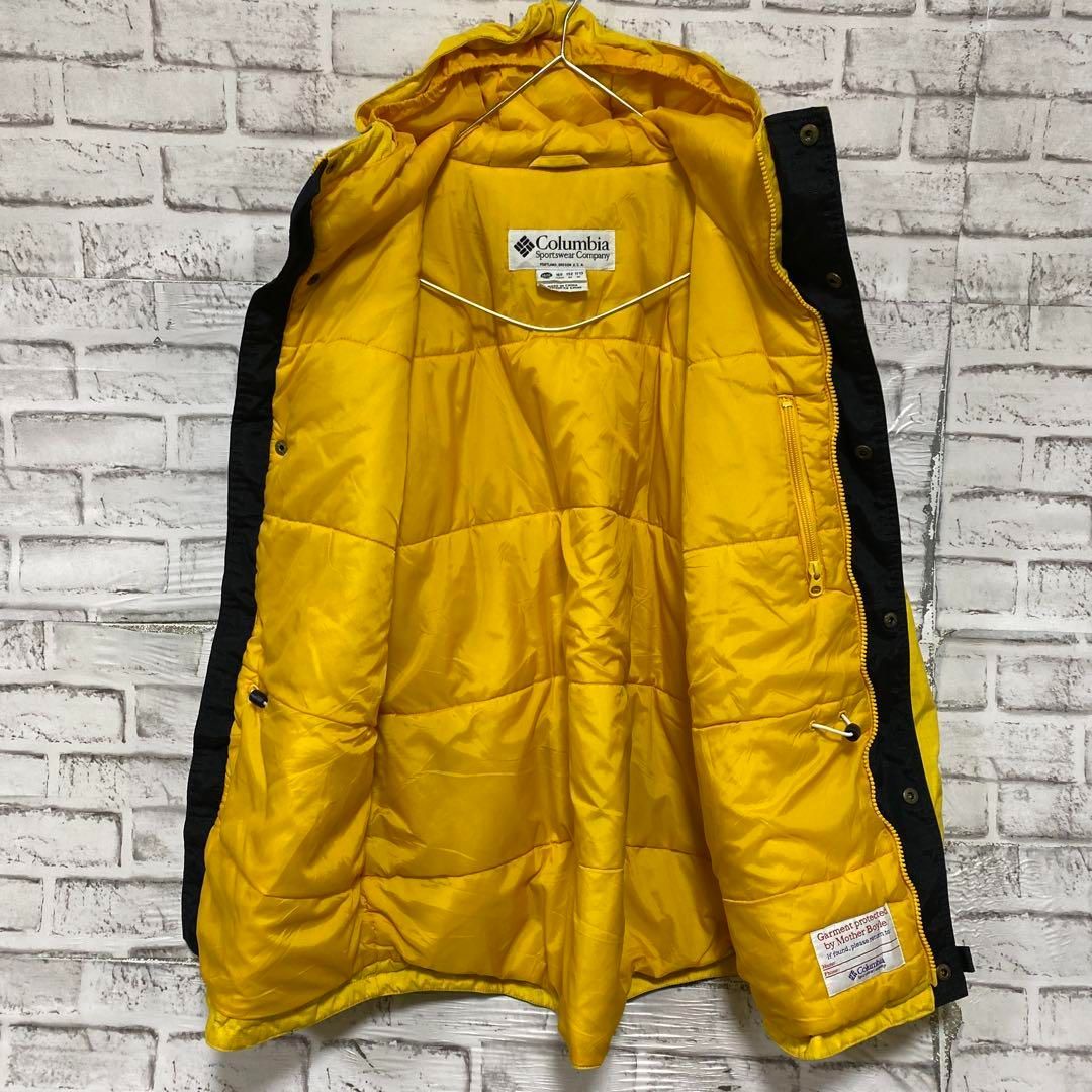 コロンビア☆マウンテンパーカー　レディースM 黄土色　ジャケット♪w19 コロンビアマウンテンパーカー中綿レディースイエローL ロゴ刺繍