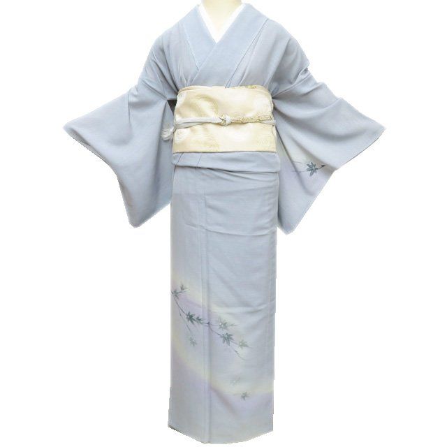 着物　付け下げ 正絹附下訪問着レンタル】 10016 紺／ぼかし正絹付下訪問着
