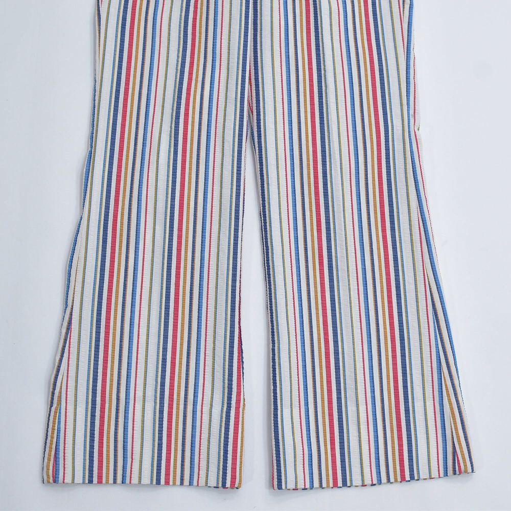 【vintage】希少70s~TALONジップマルチカラーストライプフレアパンツ 70s Vintage マルチストライプ シアサッカー スラックス TALON
