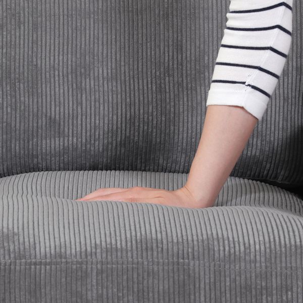 コーデュロイソファ 2P GY グレー 組立品 代引不可 NEXPOTALLINN_EU