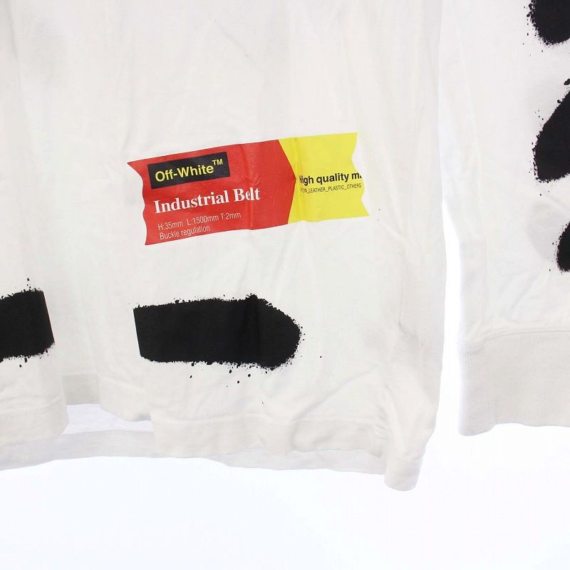 オフホワイト OFF WHITE クロスアロー スプレー Tシャツ ロンT カットソー 長袖 プリント M 白 ホワイト  OMAB001E19185124 /KH - メルカリ