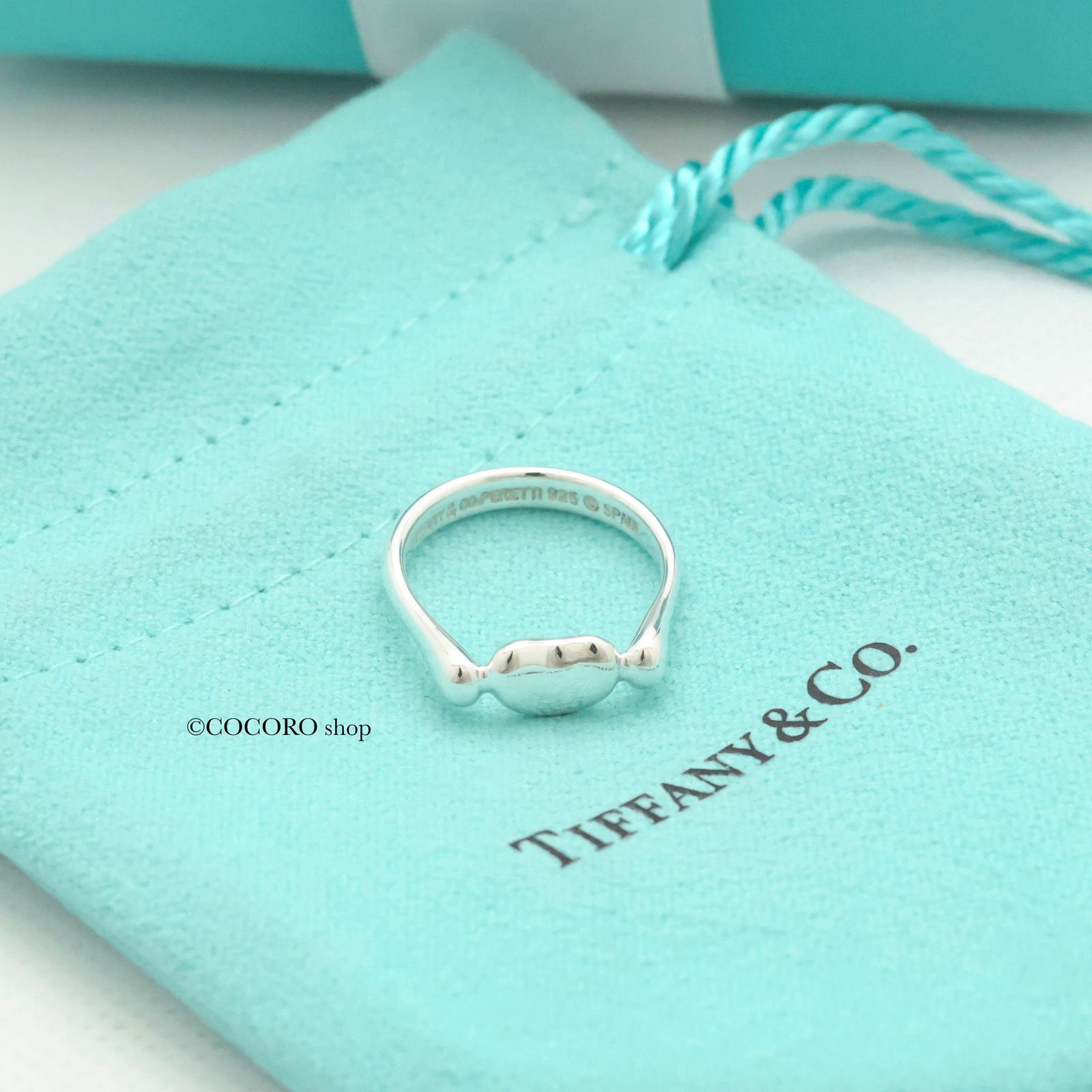 ■☆美品☆【ティファニー】ビーン　リング　９号　エルサペレッティ　1900 美品】ティファニー TIFFANY＆Co. ビーン エルサペレッティ
