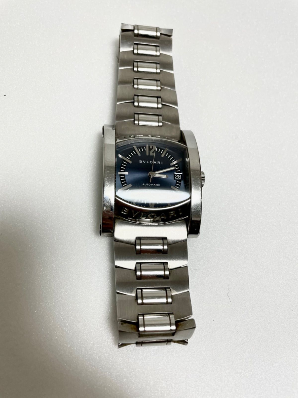 最終価格　美品　ブルガリアショーマ AA44S オートマ ネイビー文字盤 メンズ 楽天市場】BVLGARI ブルガリ アショーマ デイト ネイビー文字盤