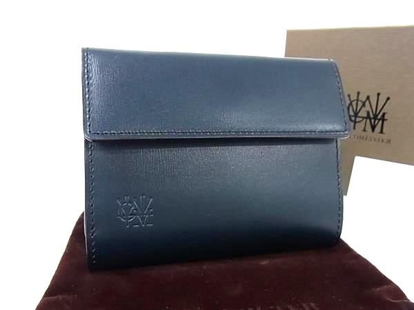 COCOMEISTER ココマイスター カヴァレオ カンガ レザー 三つ折り 財布 ウォレット 小銭入れ ネイビー系 FM8614