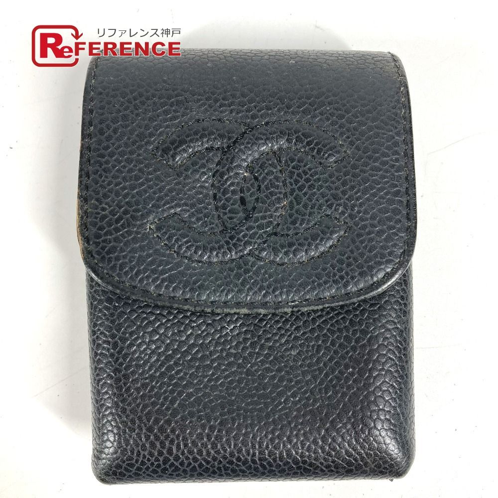 CHANEL シャネル シガレットケース CC ココマーク ロゴ A13511 キャビアスキン ブラック