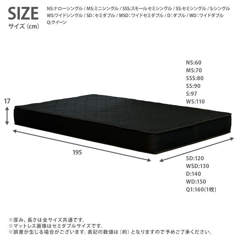 お得 幅140cm ダブル 特殊サイズ 3Dメッシュ ポケットコイルマットレス ブラック mono モノ 1101