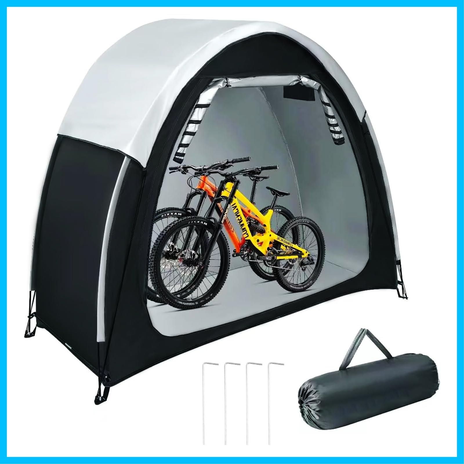 【早期対応】自転車 テント サイクルハウス 1-2台用 レインカバー付き 自転車 収納 屋外 自転車置き場 自転車 車庫 自転車 ガレージ UVカット・遮熱・耐水加工 折りやすい設計 家庭・アウト