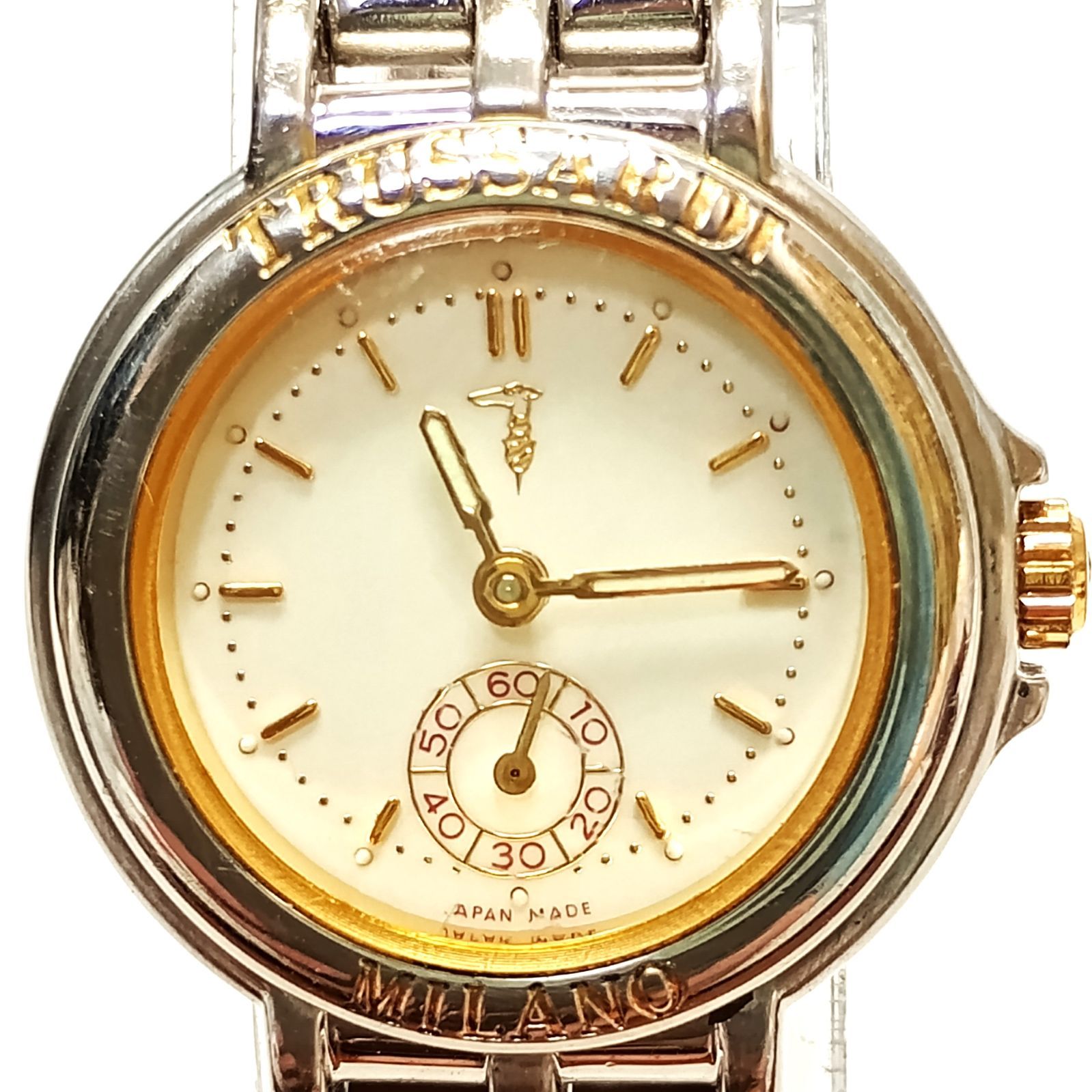 稼働品】 TRUSSARDI トラサルディ 腕時計 TR－7006 3針 ラウンド 