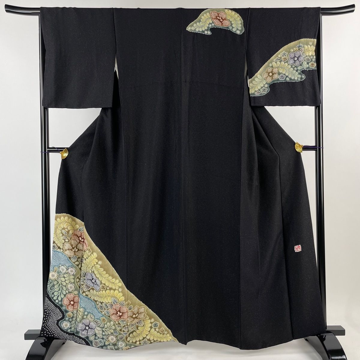 訪問着 身丈163cm 裄丈66.5cm M 袷 樋熊哲也 落款 辻が花 金通し  