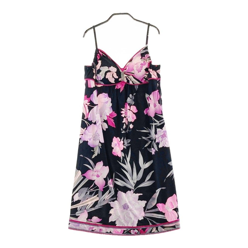 レオナールワンピース LEONARD レオナール 160526 ワンピース ラインストーン 花柄 ブラック