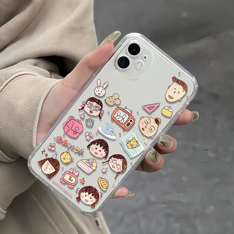 ちびまる子ちゃん ソフトゲル 全面保護 iPhone ケース※購入後取引