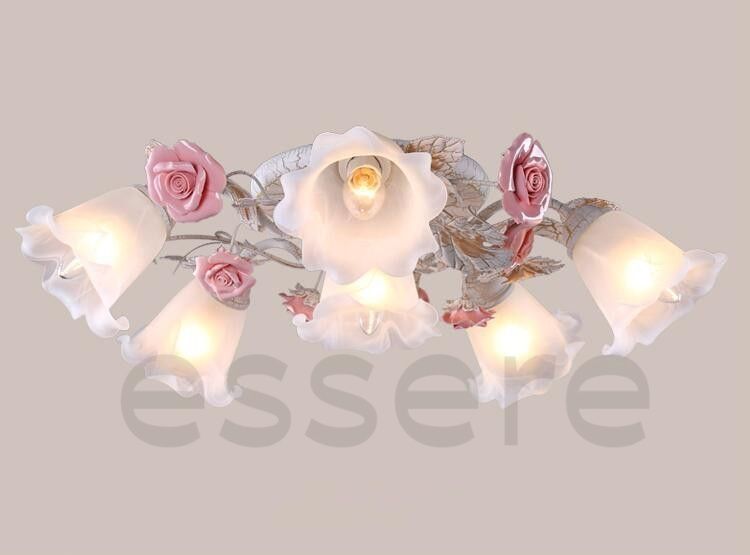シャンデリアペンダントライトLEDシーリングライト6灯 薔薇