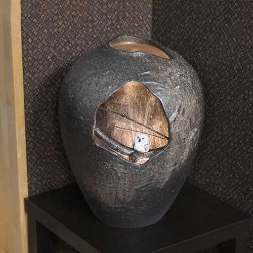 信楽焼 陶器 手水鉢 和風 ライト 循環式電動つくばい 湧き水つくばい