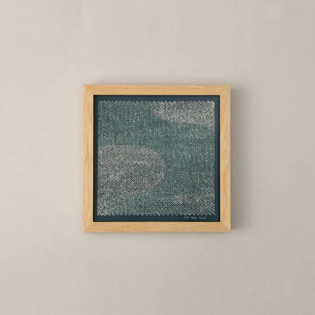 M♦イタリア製 リトグラフ アート a good view | SUOMI (dark blue) | 20x20cm フレームセット
