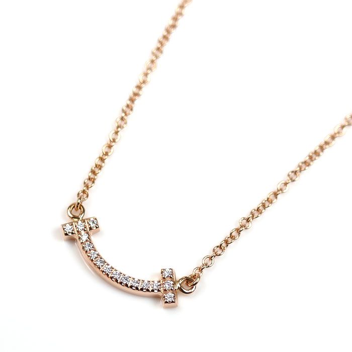 極美品Tiffany & Co.ミニダブル T ダイヤモンドネックレス リターントゥティファニー ミニダブルハートタグ ダイヤ