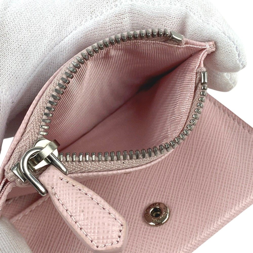 □未使用□ プラダ 二つ折り コンパクト 財布 サイフ サフィアーノ