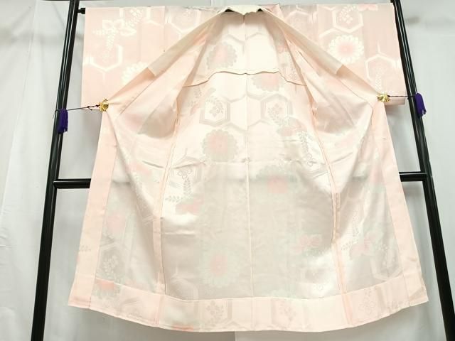 平和屋着物□長襦袢 無双仕立て 花蝶地紋 正絹 逸品 CAAU6557xe