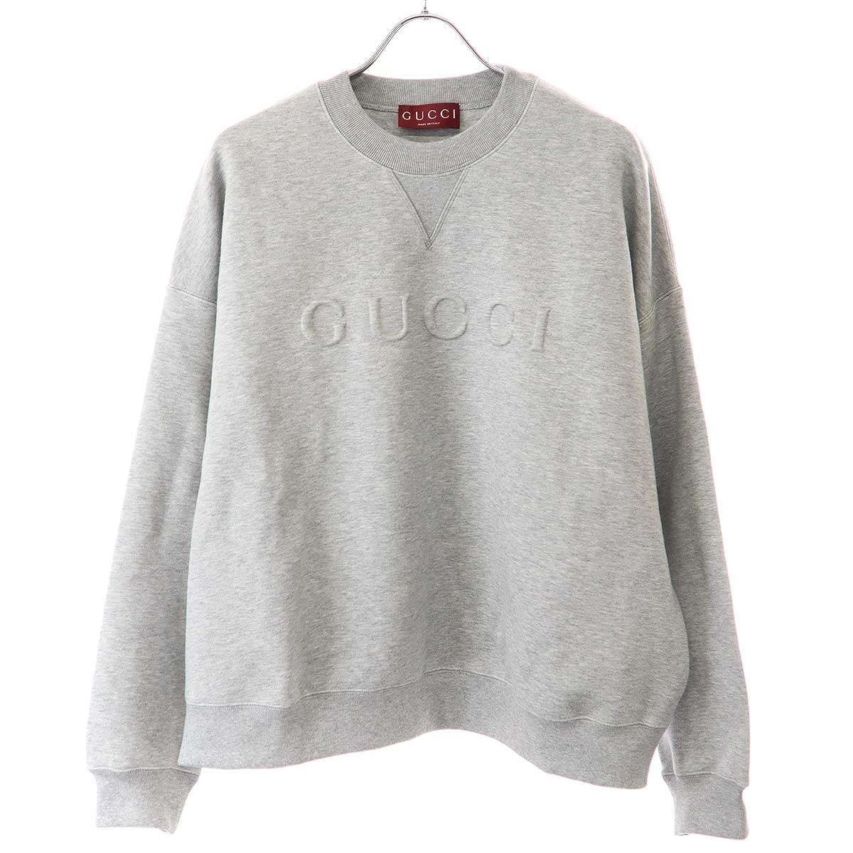 GUCCI - GUCCI グッチ コットンジャージー エンボス スウェットシャツ 802787 XJGUT グレー XXS GUCCI グッチ コットンジャージー エンボス スウェットシャツ 802787