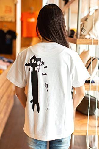 ホワイト_L スコーピー ネコ好き のための 猫柄 Tシャツ LOVE CAT