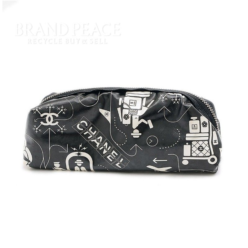 シャネル エアライン ポーチ スモール ナイロン ブラック/ホワイト