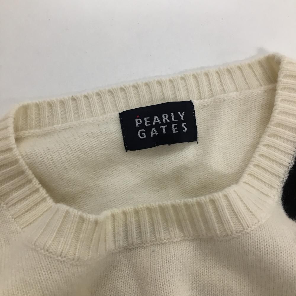 パーリーゲイツ セーター アイボリー×黒  メンズ 5(L) ゴルフウェア PEARLY GATES