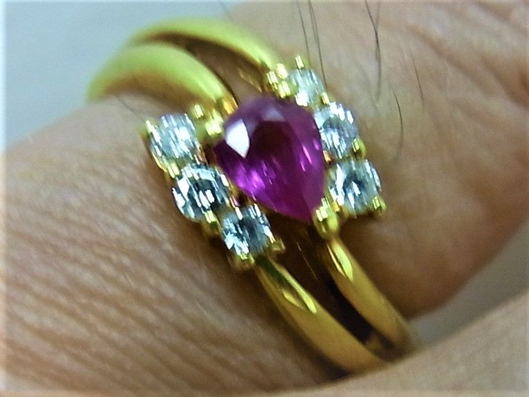 K18 18金 リング 指輪 ルビー 0.39ct ダイヤ 0.16ct - メルカリ