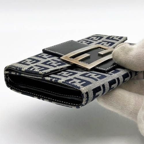 美品】FENDI ネイビー三つ折り財布 ぽく