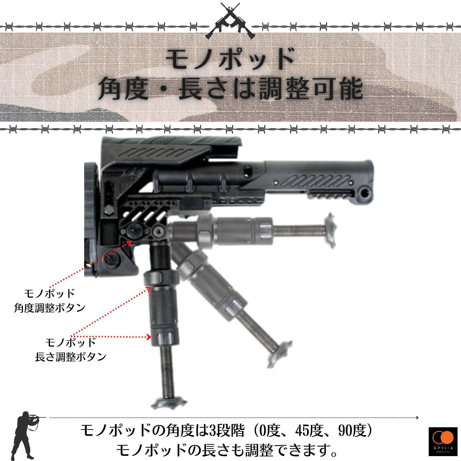 GPリテール CAA Tactical ARS ストック リアル刻印 レプリカ M4 M16等に対応 ラバー製バットパッド (ブラック CAA-ARS)  - メルカリ