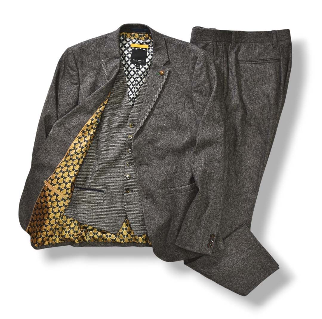 テッドベーカー (Ted Baker) メンズ スーツ・ジャケット アウター Ariste Slim Fit Sterling Check Suit Jacket (Grey)