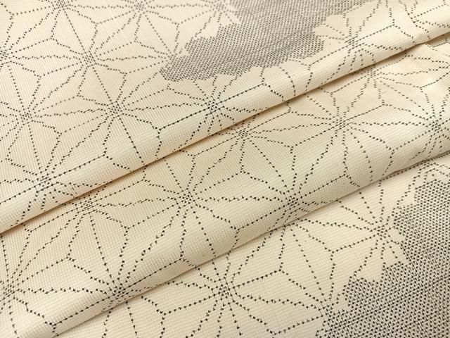 平和屋着物○本場大島紬 白大島 7マルキ 麻の葉文様 正絹 逸品 DAAU5800ps