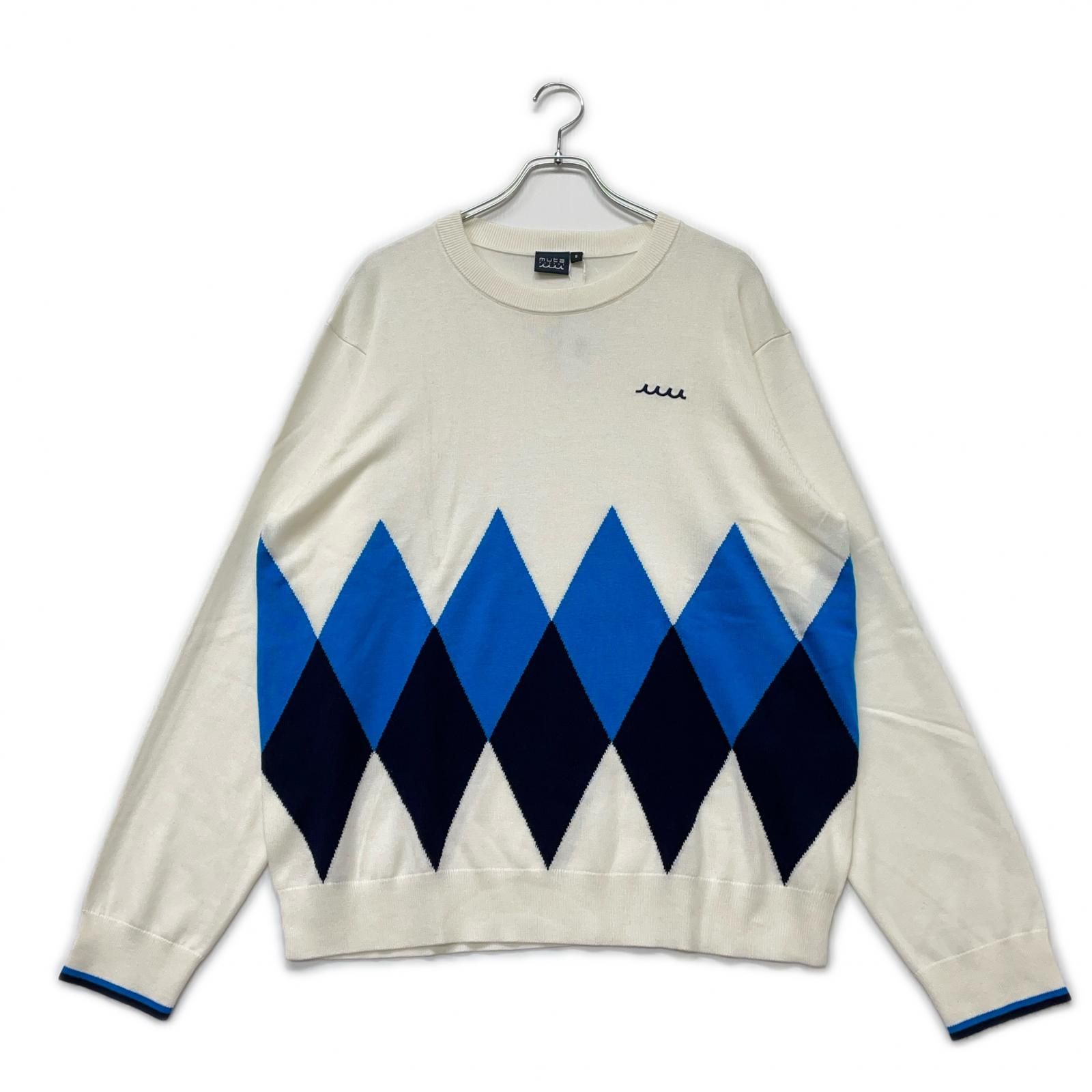 ♥品 メンズ ムータマリン muta MARINE セーター 8 2XL 白 ホワイト クルーネック 大きい ニット