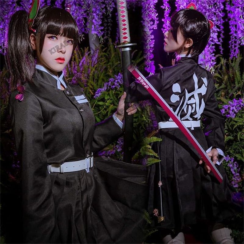 大人用 鬼滅の刃 栗花落カナヲ ウイッグ付 コスプレ 衣装 鬼殺隊