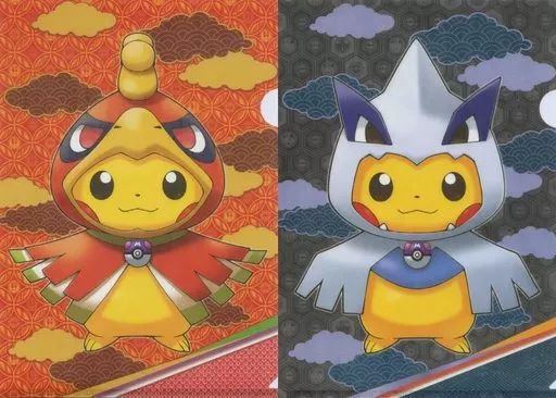 中古】クリアファイル ホウオウ＆ルギアポンチョのピカチュウ A4