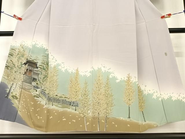 平和屋着物●訪問着　友禅　作家物　風景文　暈し染め　正絹　逸品　AABA0179zg 平和屋着物○訪問着 友禅 作家物 風景文 暈し染め 正絹 逸品