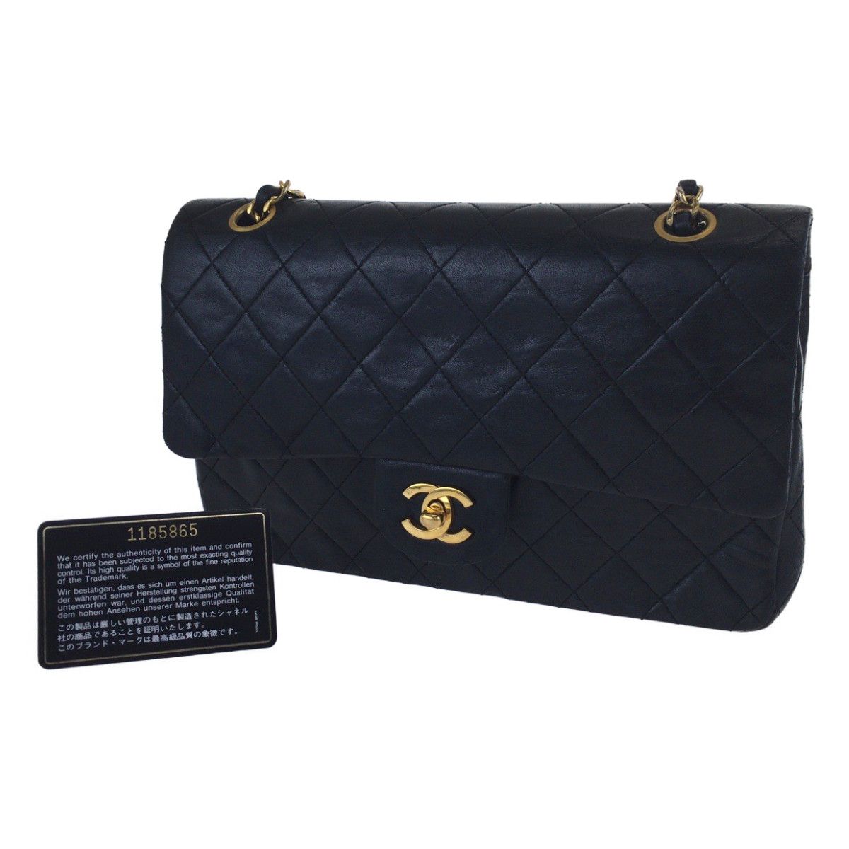 CHANEL シャネル マトラッセ 25 タイムレス ココマーク ターンロック ブラック 黒 ゴールド金具 ラムスキン Wチェーンショルダー レディース 307271 【中古】 CHANEL（シャネル） マトラッセ ココマーク チェーン ショルダーバッグ