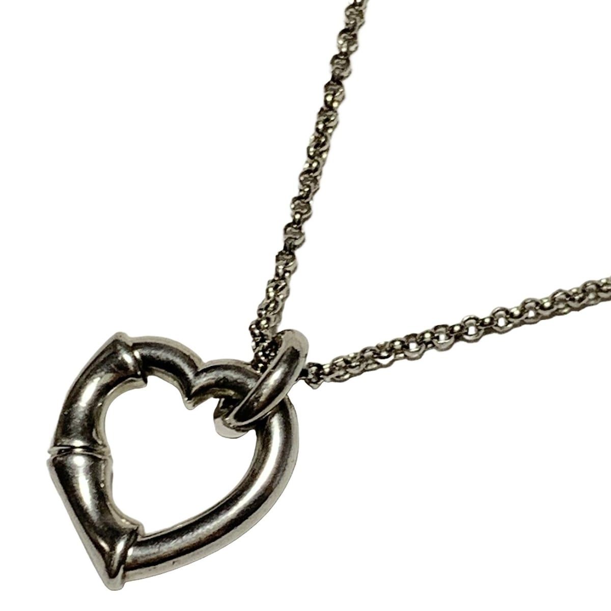 GUCCI グッチ ネックレス バンブー シルバー ハート