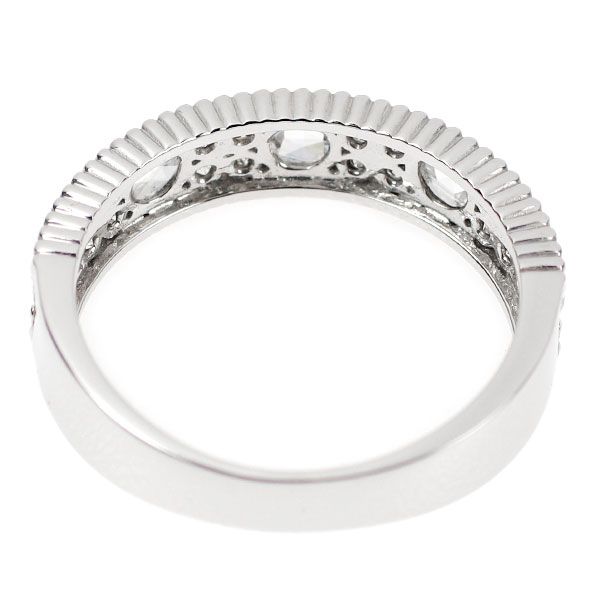 K18WG ローズカット ダイヤモンド リング 0.50ct パヴェ